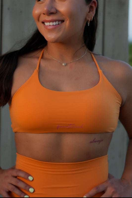 Sun-ray Orange Sports Bra